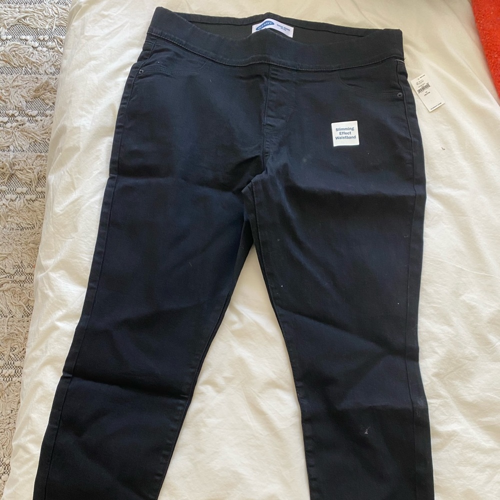 Black jean leggings, 14 petite, Old Navy